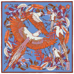 Feathers & Flowers Sky Blue Pocket Square