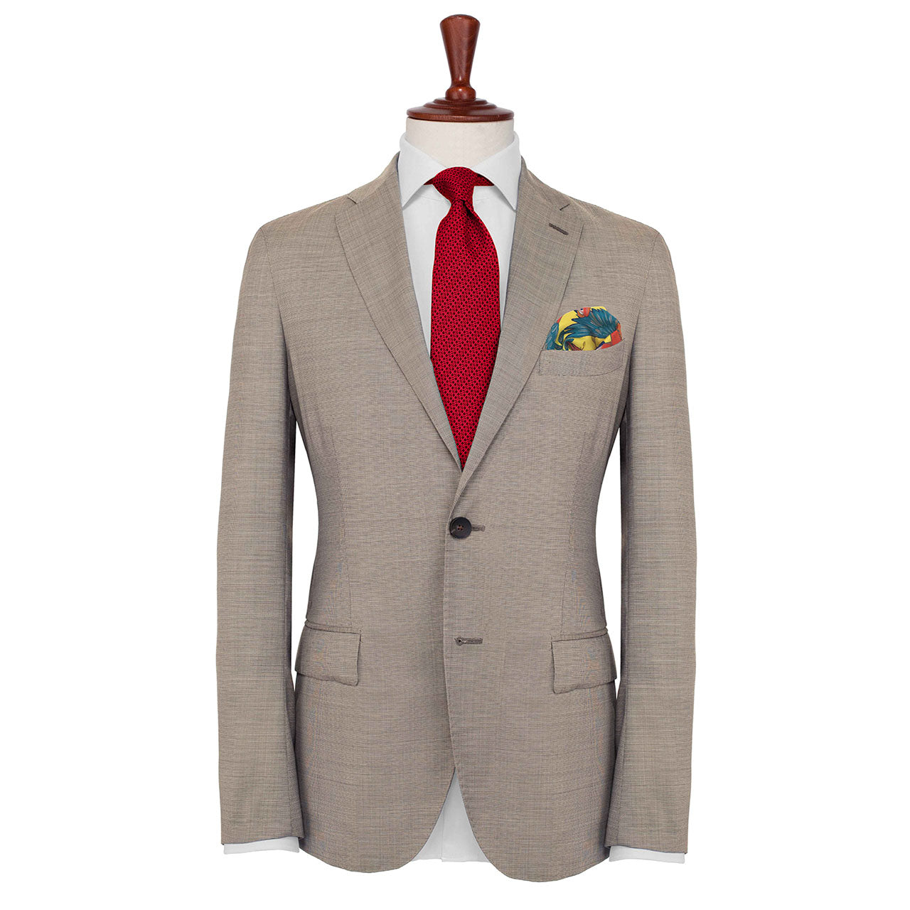Feathers & Flowers Yellow Pocket Square