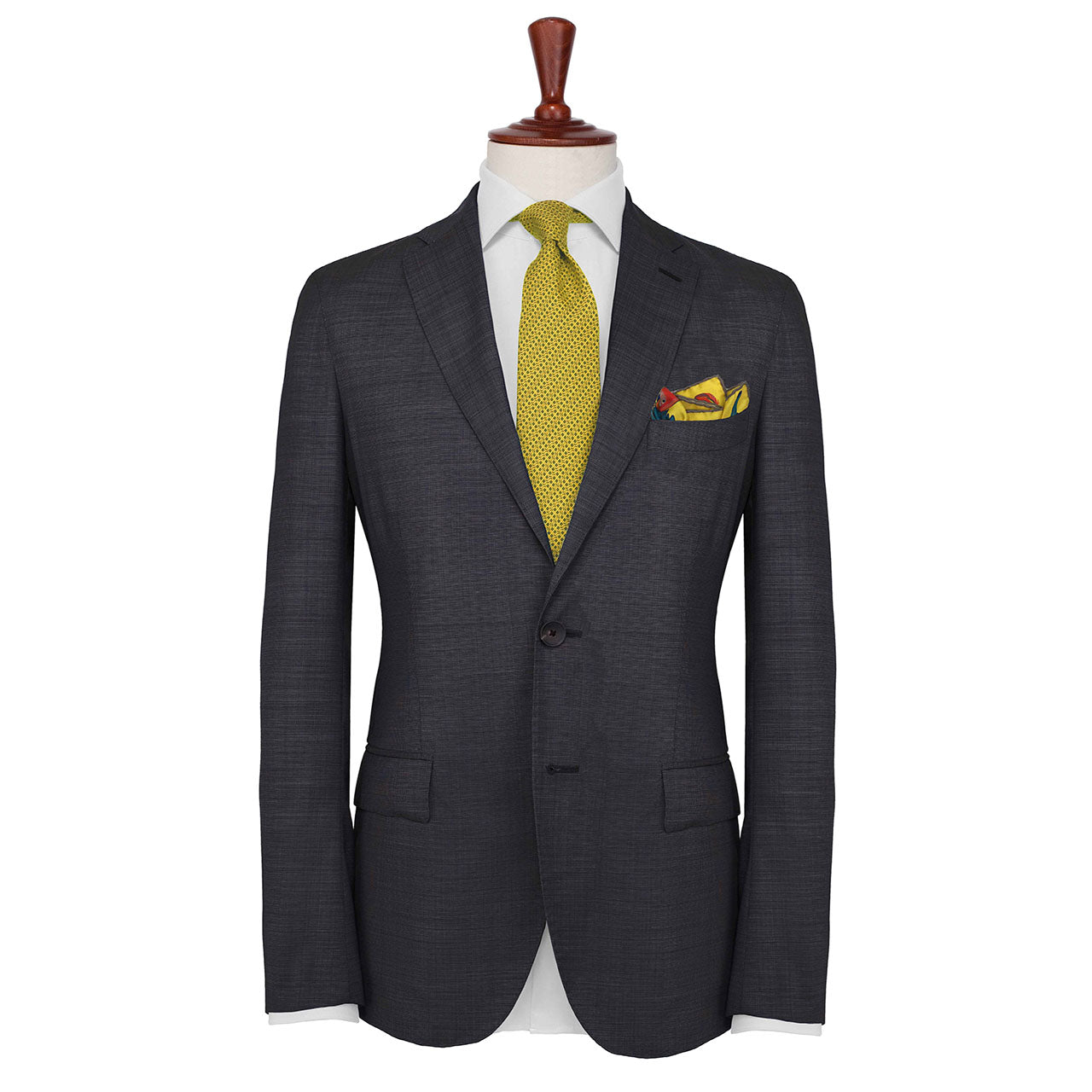 Feathers &amp; Flowers Yellow Pocket Square