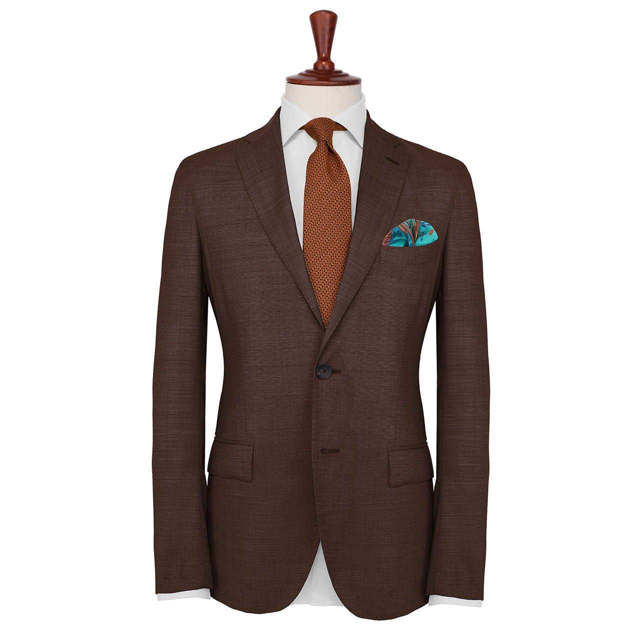 Feathers & Flowers Soft Turquoise Pocket Square