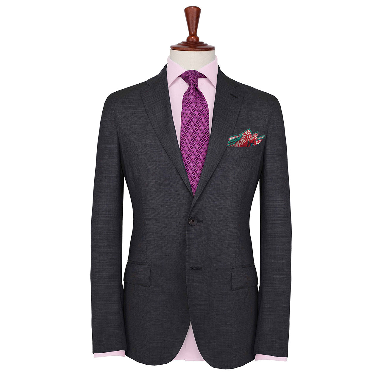 Peacock Paradise Pale Grey Pocket Square
