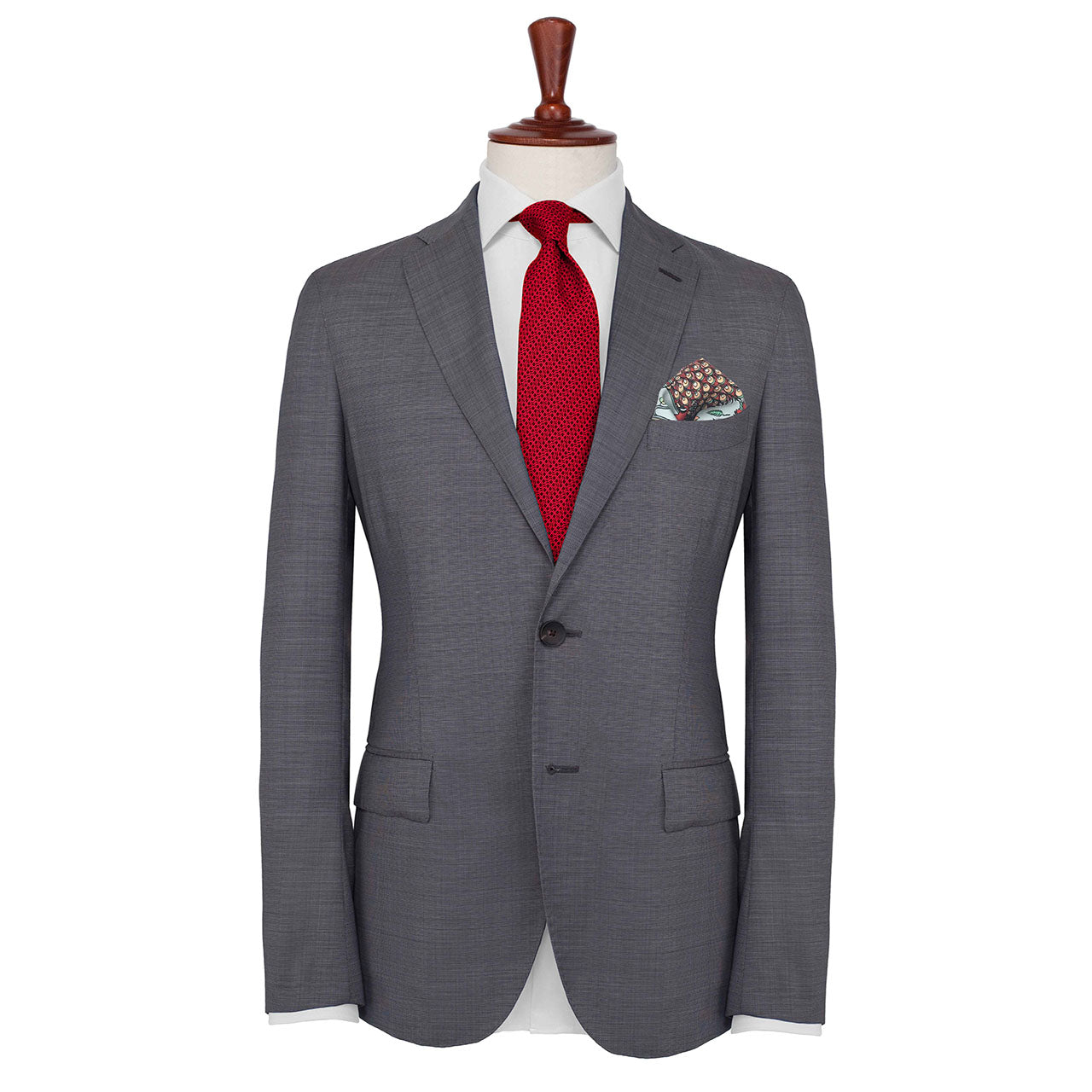Peacock Paradise Light Bluish Grey Pocket Square