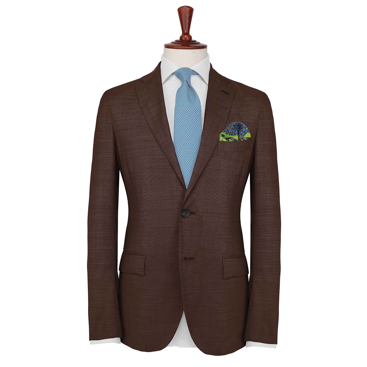 Peacock Paradise Parakeet Green Pocket Square