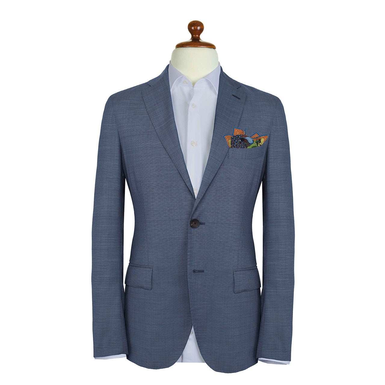 Peacock Paradise Parakeet Green Pocket Square