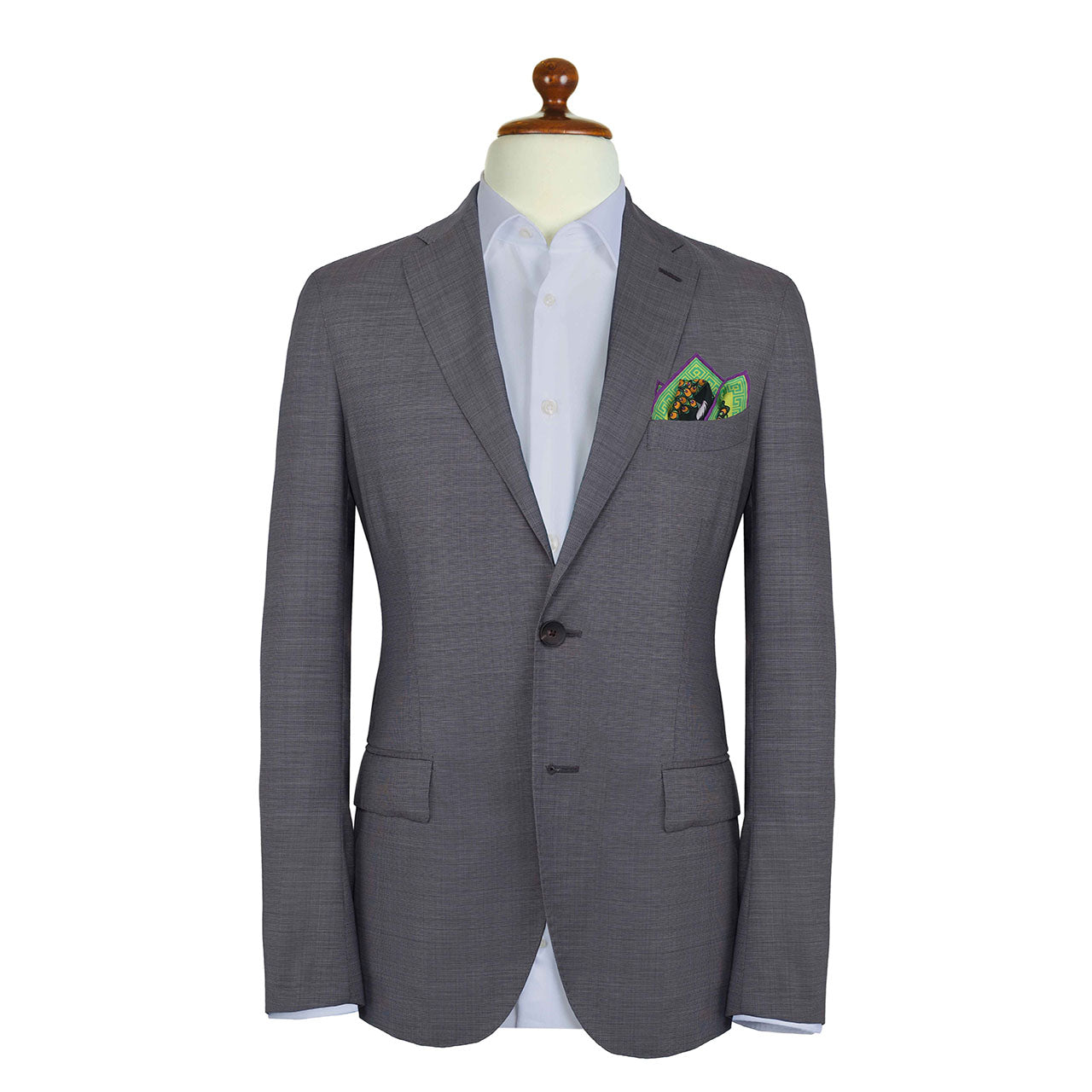 Peacock Paradise Black Pocket Square