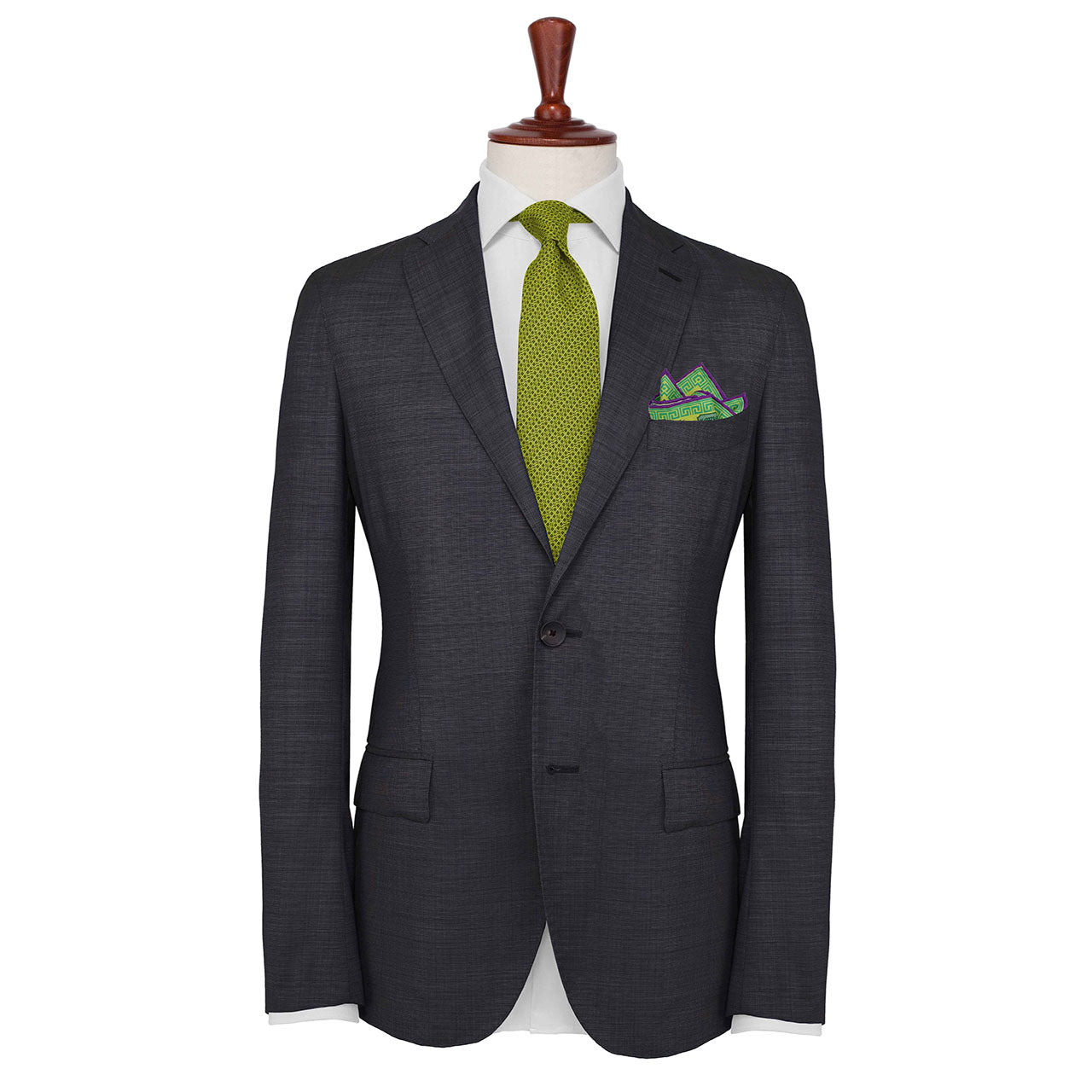 Peacock Paradise Black Pocket Square