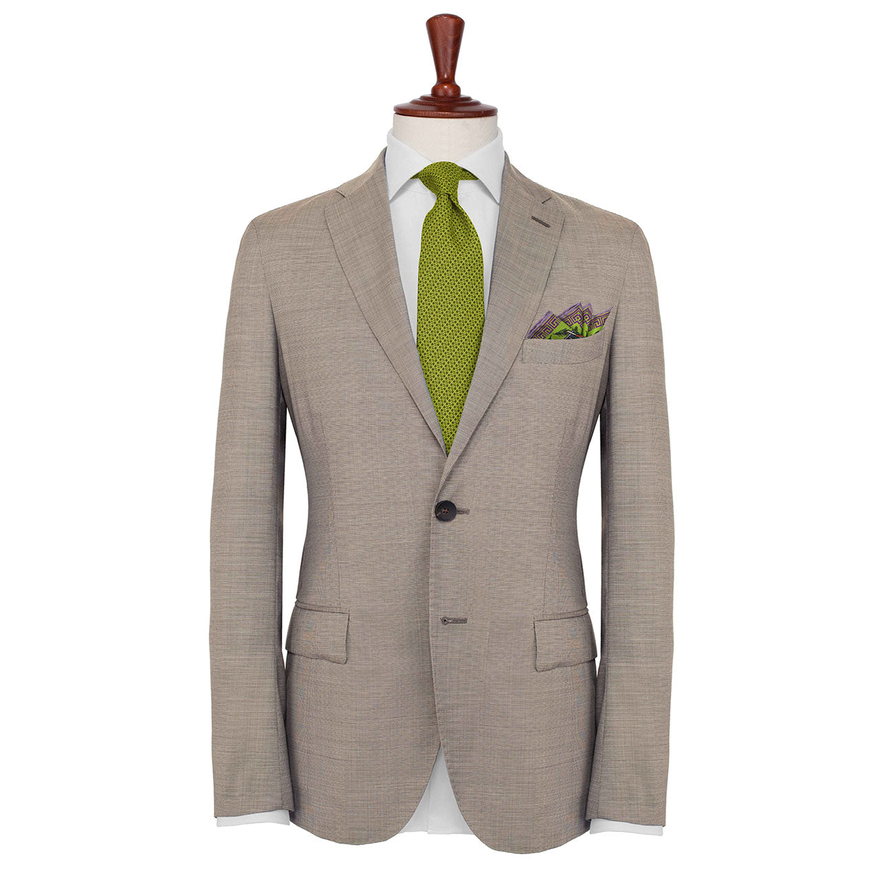 Peacock Paradise Dark Grey Pocket Square