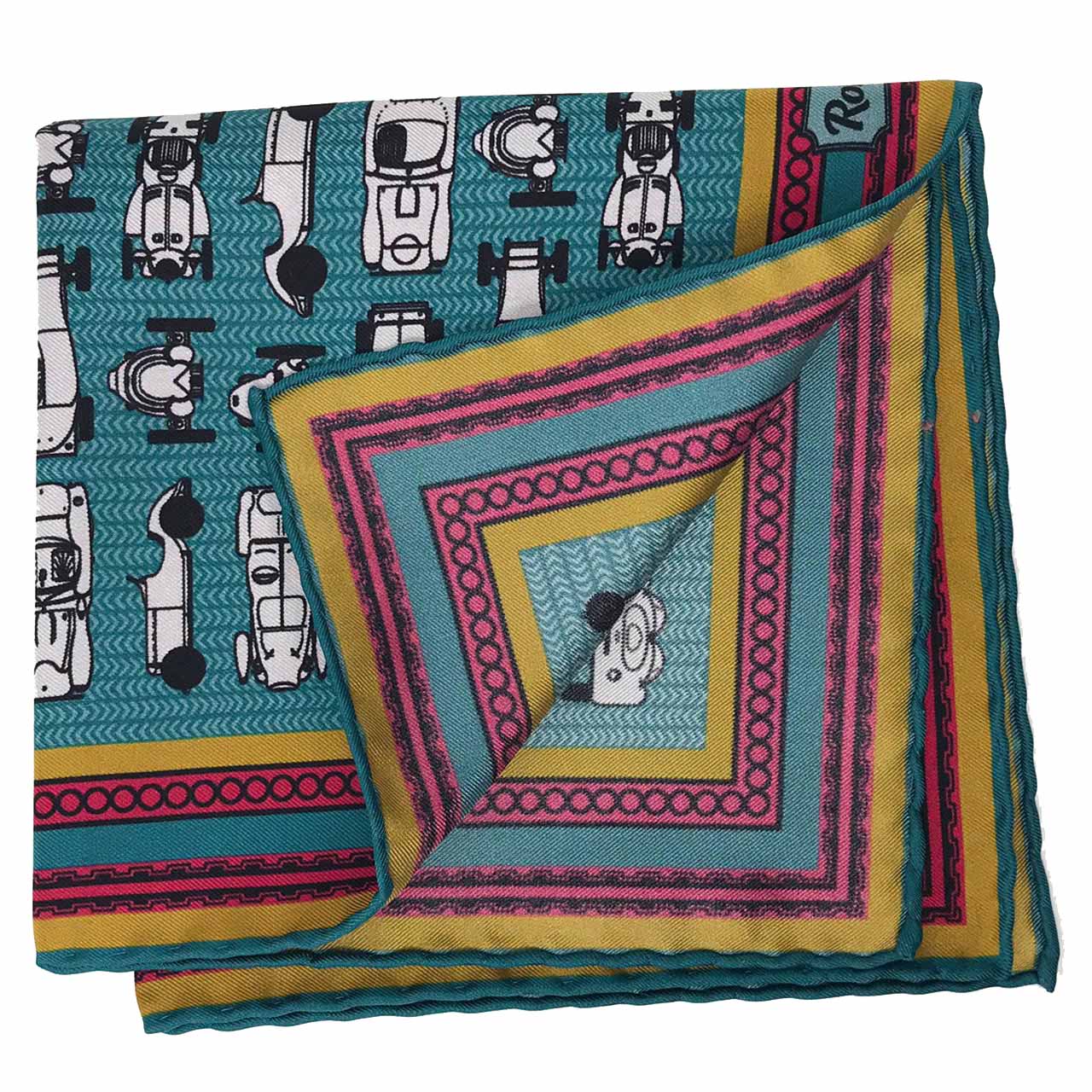 Racing Allegory Black and White Pocket Square