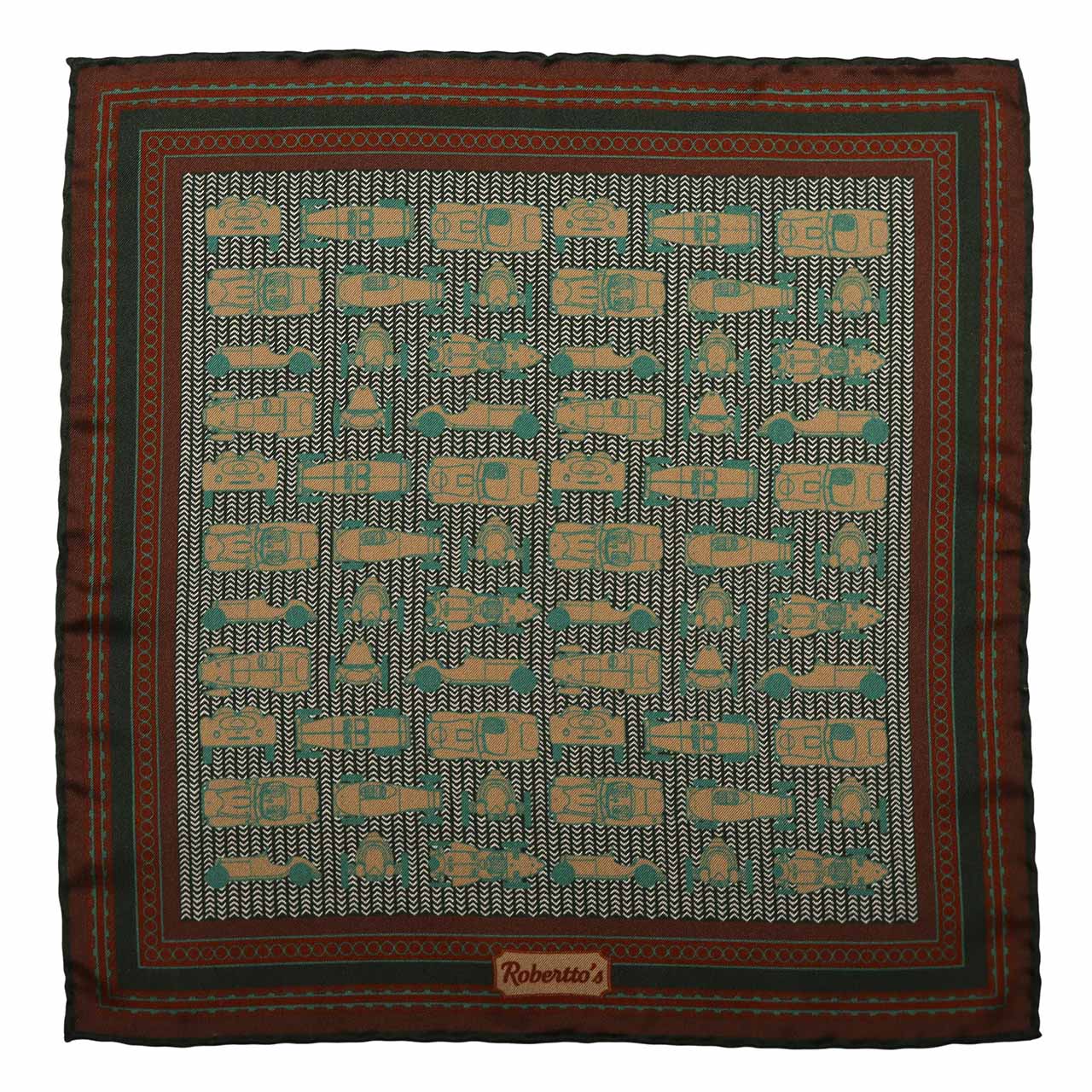 Racing Allegory Pistachio and Fern Green Pocket Square