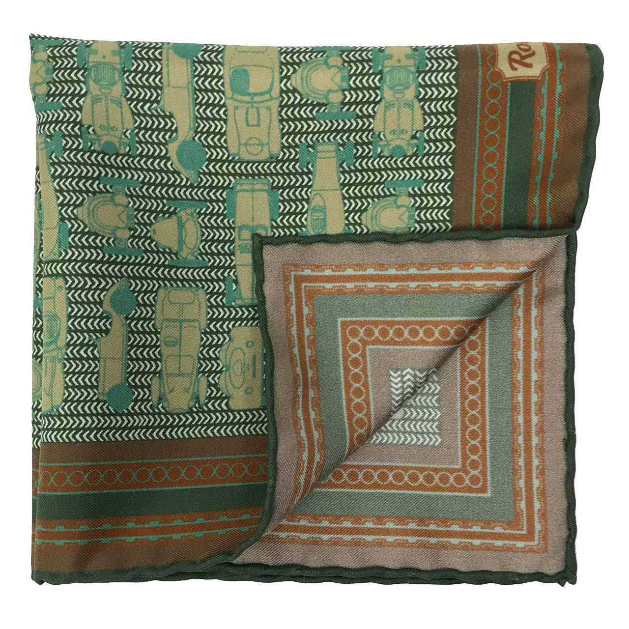 Racing Allegory Pistachio and Fern Green Pocket Square
