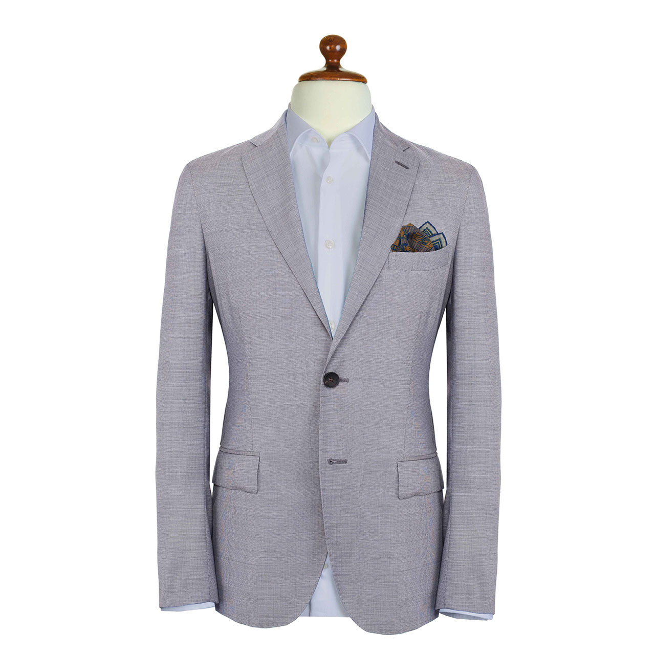 Racing Allegory Purple Blue and Apricot Pocket Square