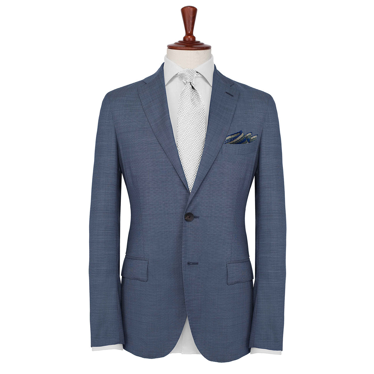 Racing Allegory Purple Blue and Apricot Pocket Square