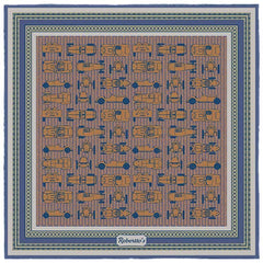 Racing Allegory Purple Blue and Apricot Pocket Square