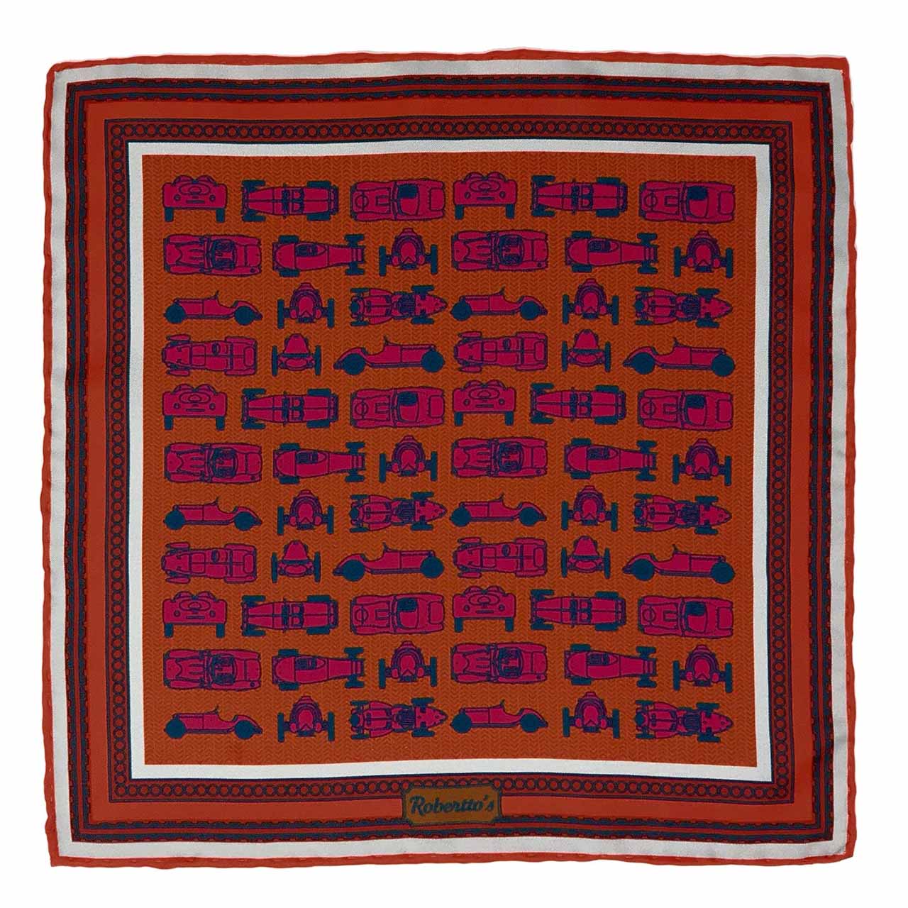 Racing Allegory Fuchsia and Deep Teal Pocket Square