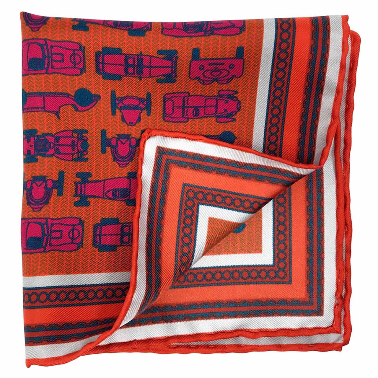 Racing Allegory Fuchsia and Deep Teal Pocket Square