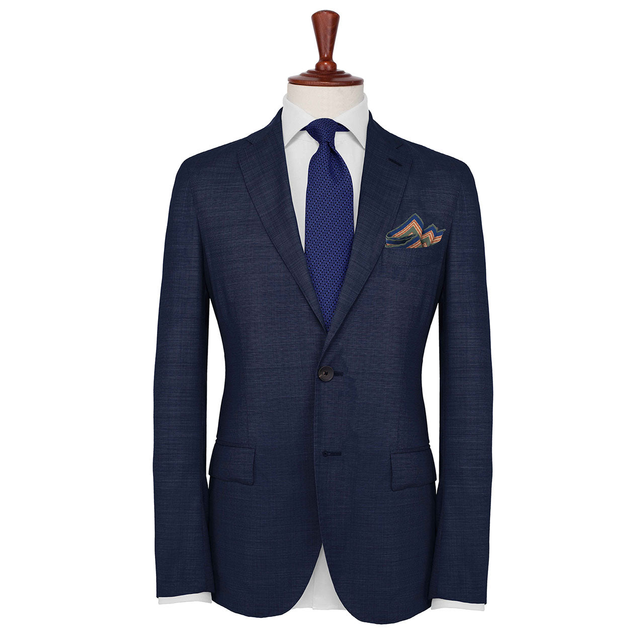 Racing Allegory Salmon and Reddish Brown Pocket Square