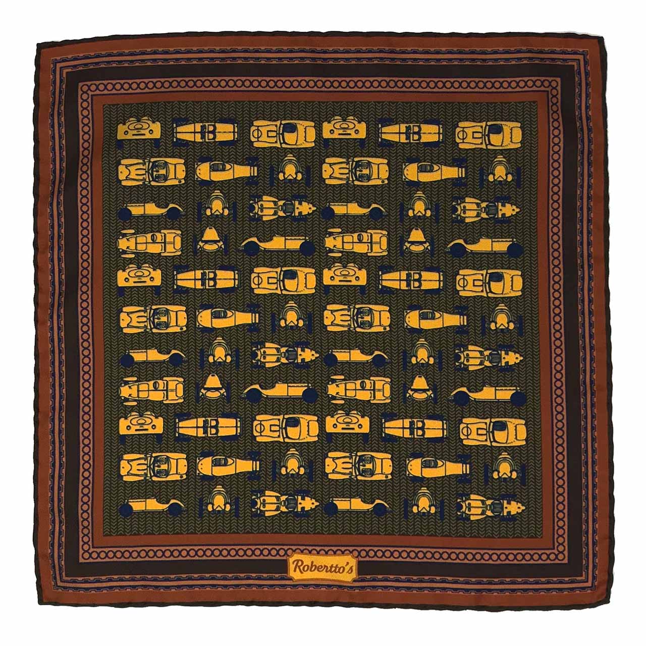 Racing Allegory Dandelion and Navy Blue Pocket Square