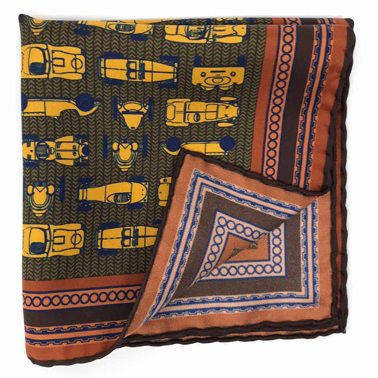 Racing Allegory Dandelion and Navy Blue Pocket Square