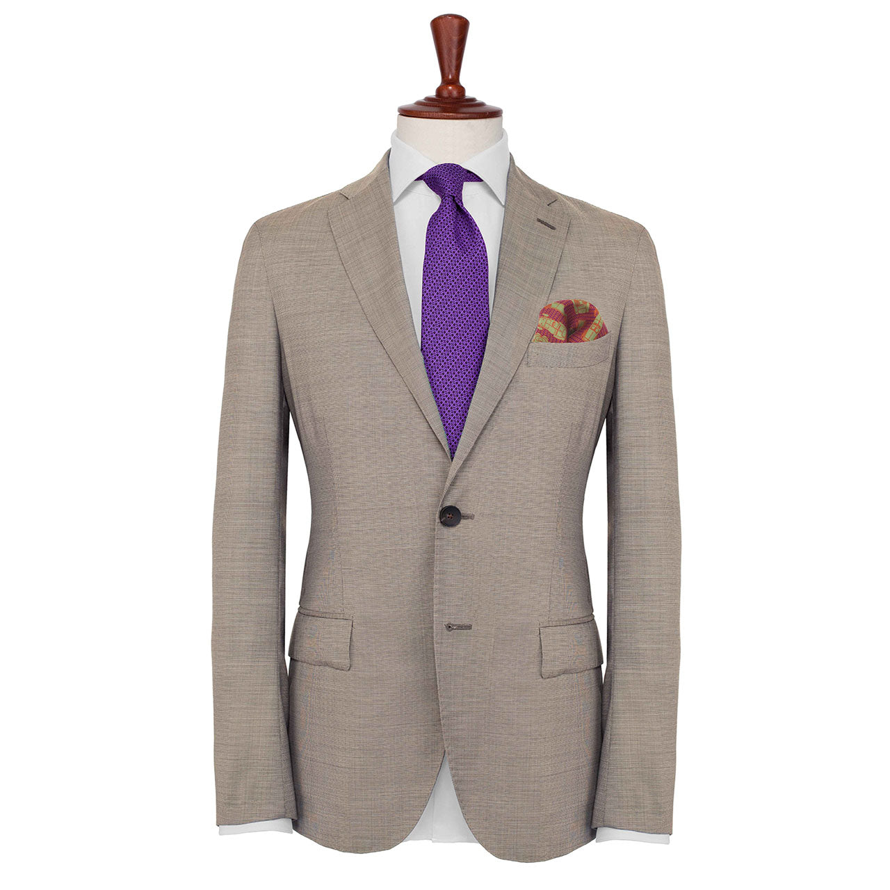 Racing Allegory Pistachio Green and Brick Pocket Square