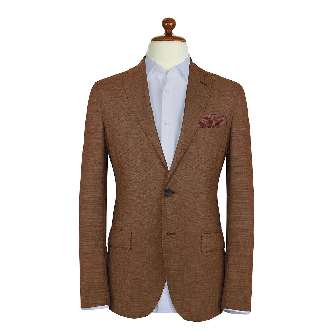 Racing Allegory Pistachio Green and Brick Pocket Square