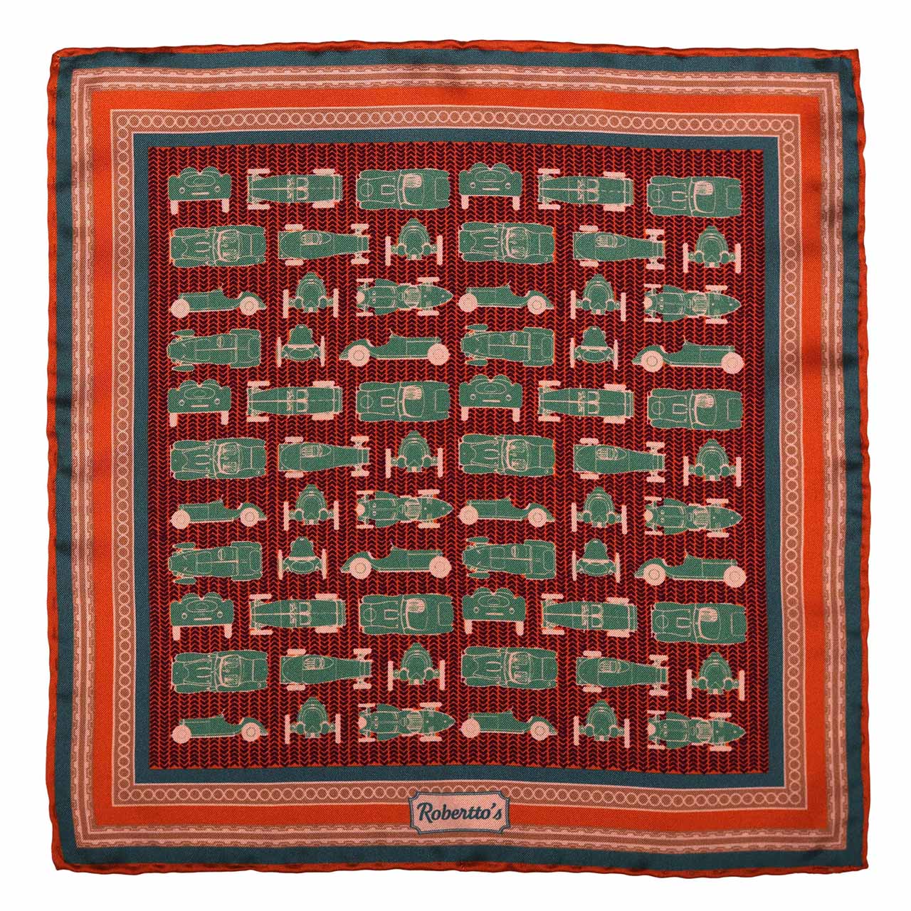 Racing Allegory Fern Green and Coconut Pocket Square