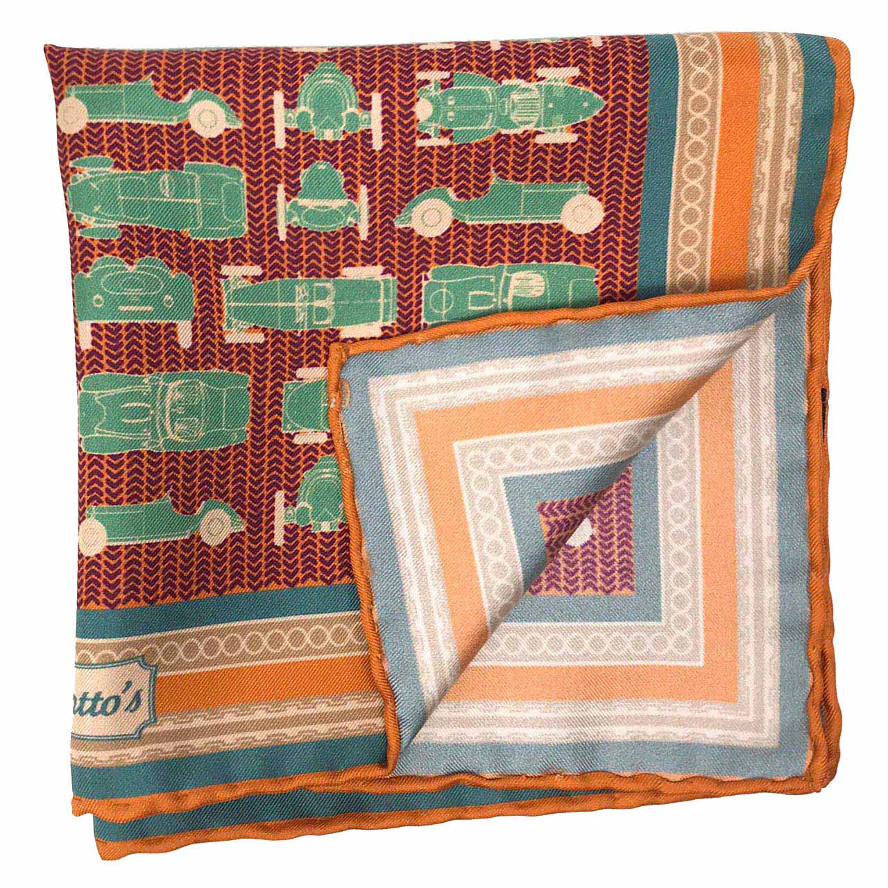 Racing Allegory Fern Green and Coconut Pocket Square