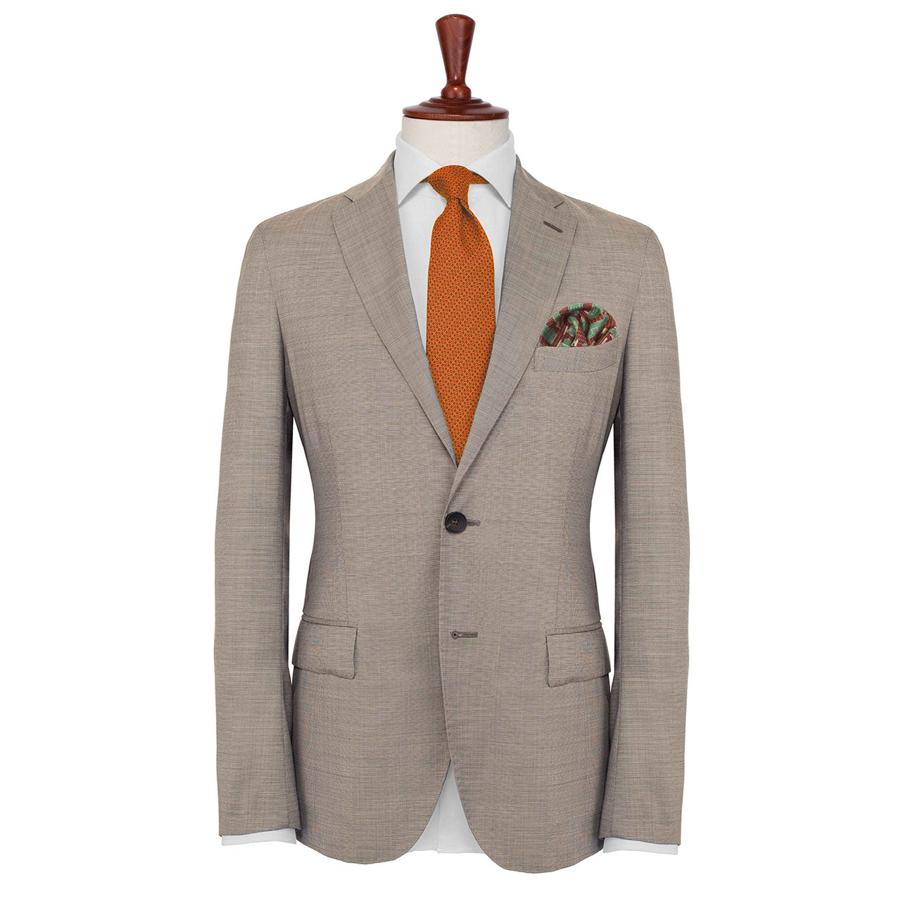 Racing Allegory Fern Green and Coconut Pocket Square
