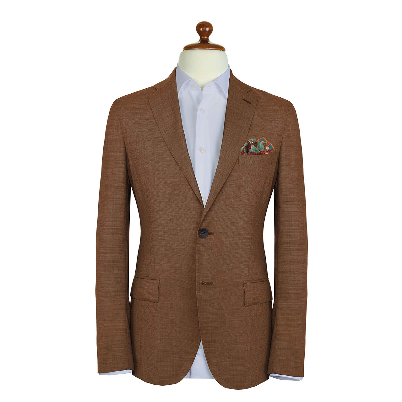Racing Allegory Fern Green and Coconut Pocket Square