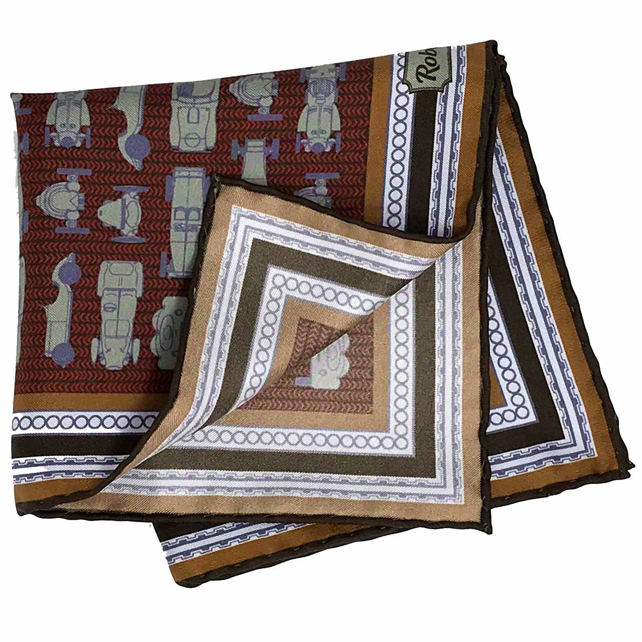 Racing Allegory Palladian Blue and Light Heather Pocket Square