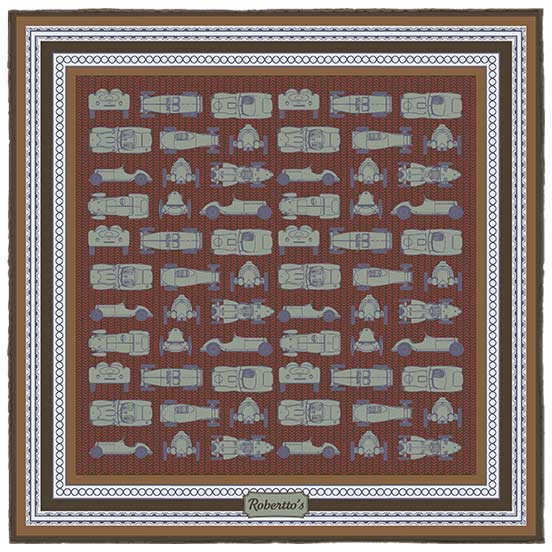 Racing Allegory Palladian Blue and Light Heather Pocket Square