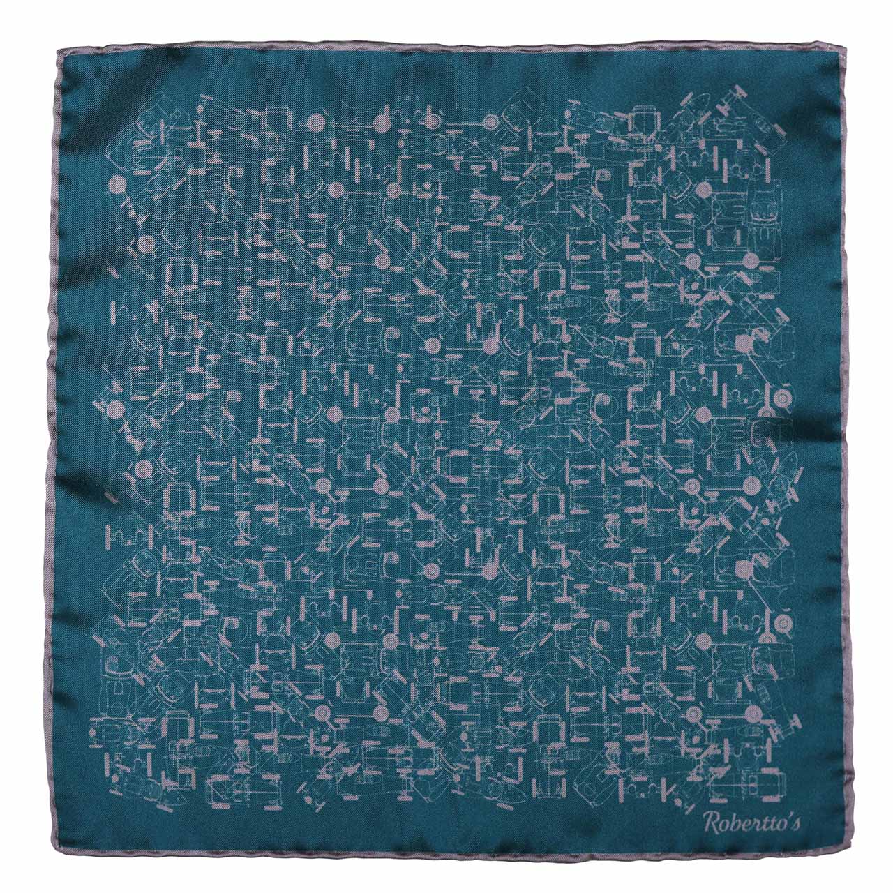 Velocite Teal Pocket Square