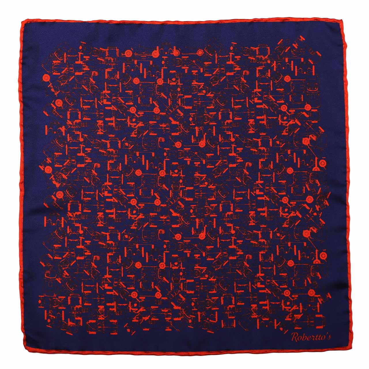 Velocite Dark Navy Blue Pocket Square