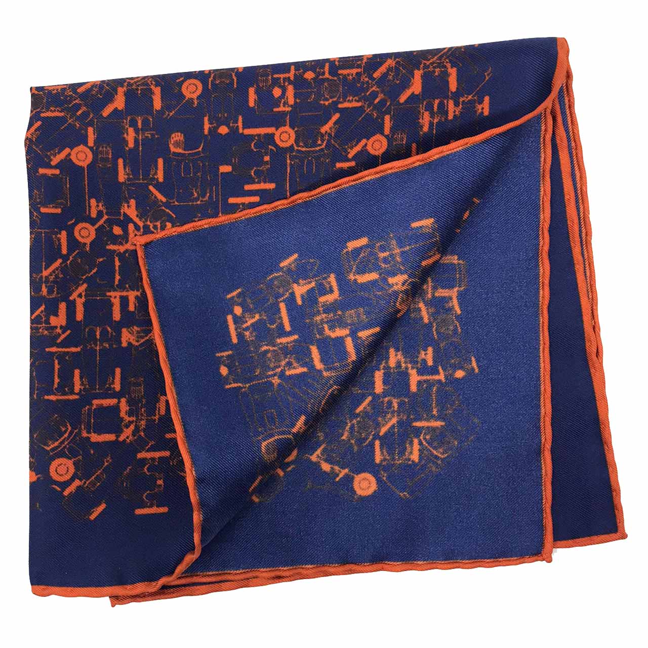 Velocite Dark Navy Blue Pocket Square