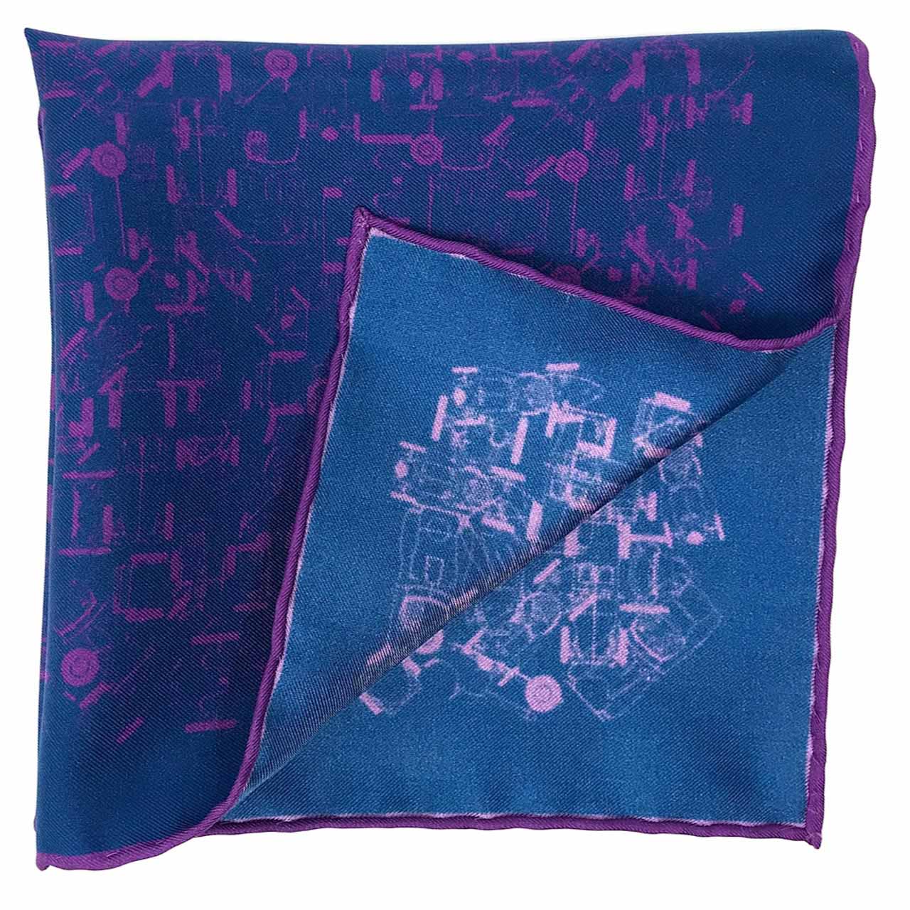 Velocite Prussian Blue Pocket Square
