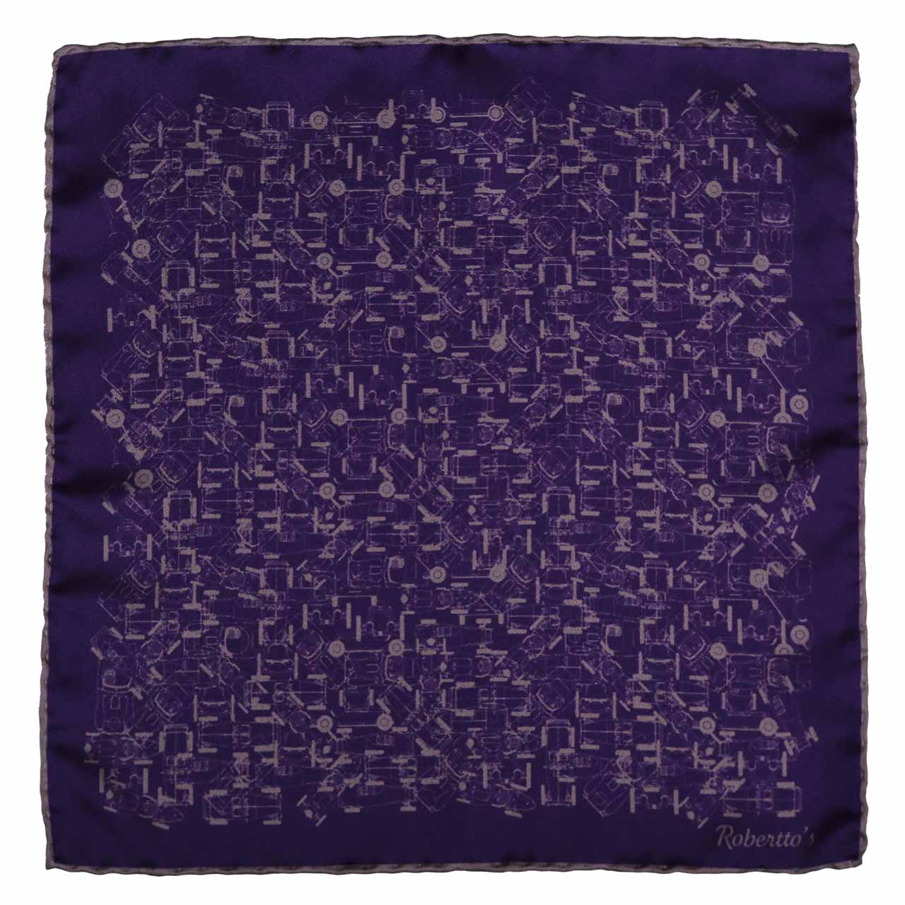 Velocite Eggplant Purple Pocket Square