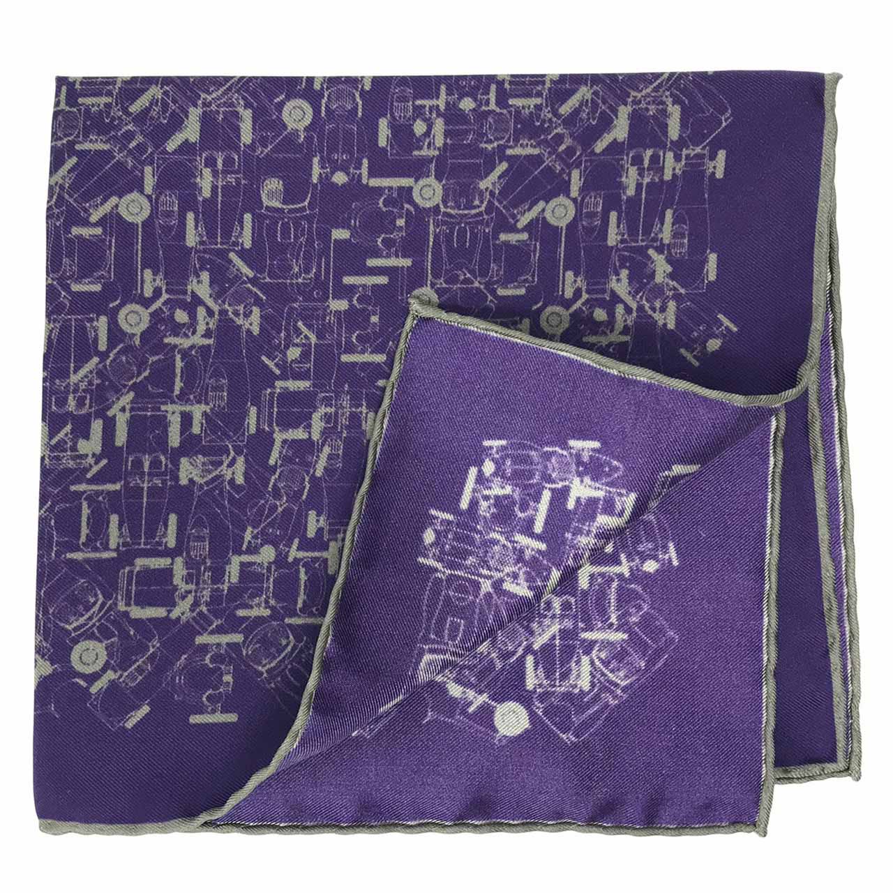 Velocite Eggplant Purple Pocket Square