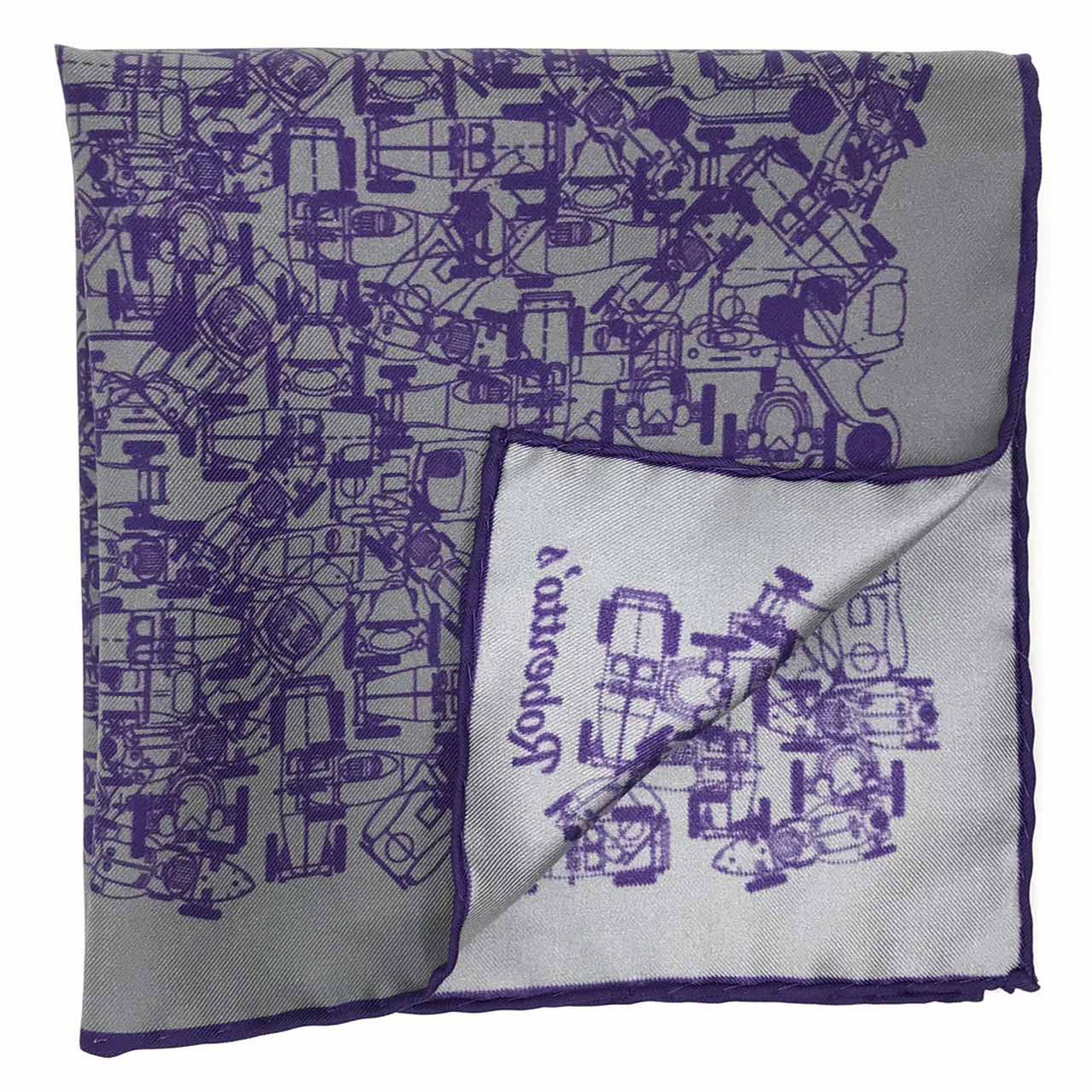 Velocite Metal Grey Pocket Square