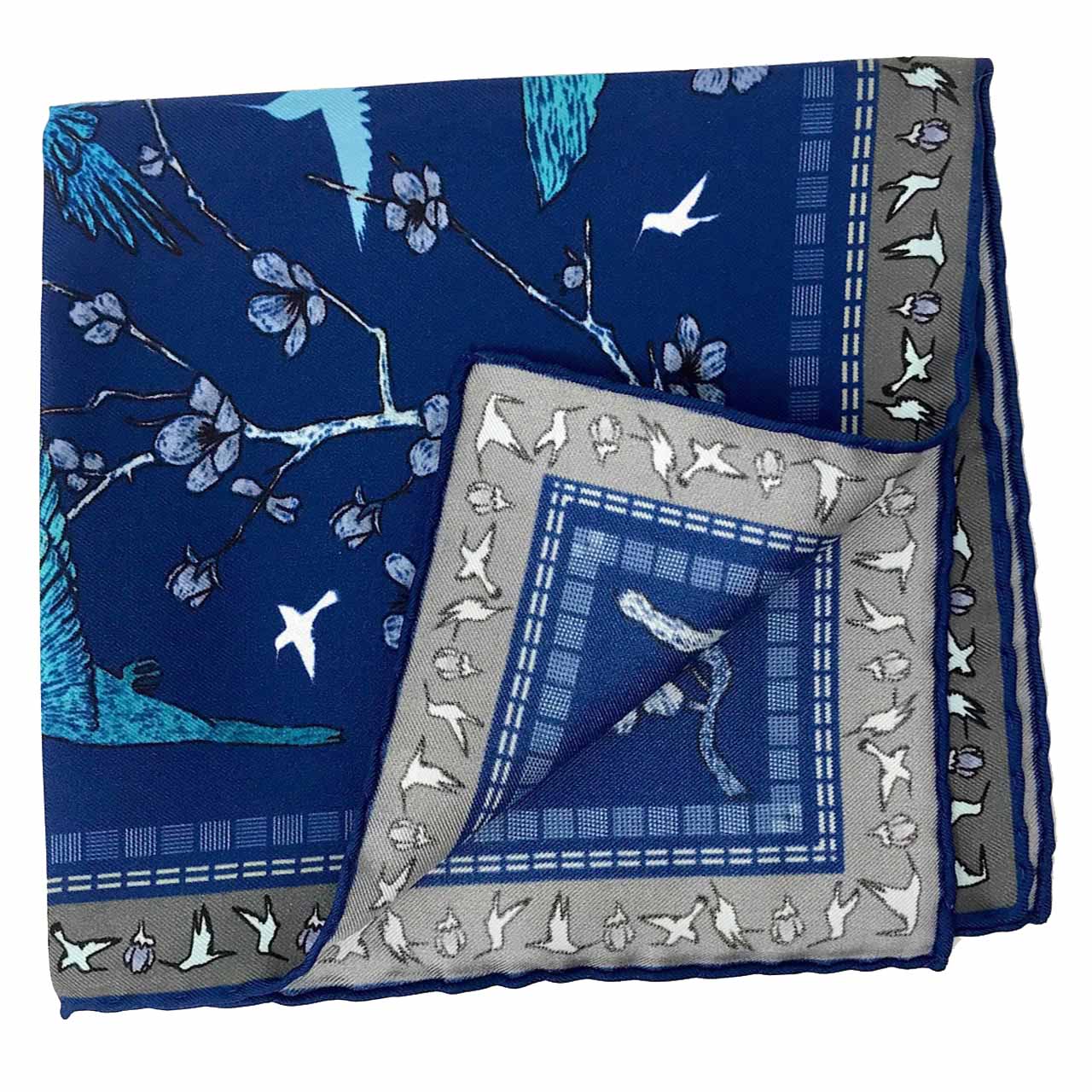 Amazilia Navy Blue Pocket Square