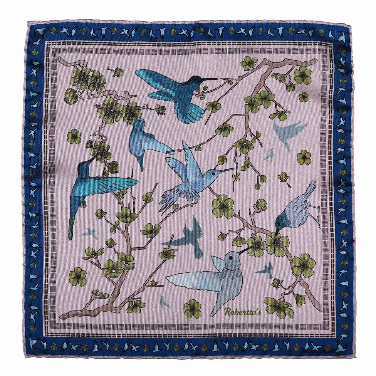 Amazilia Fog Grey Pocket Square