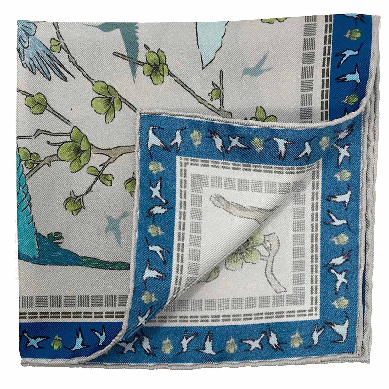 Amazilia Fog Grey Pocket Square