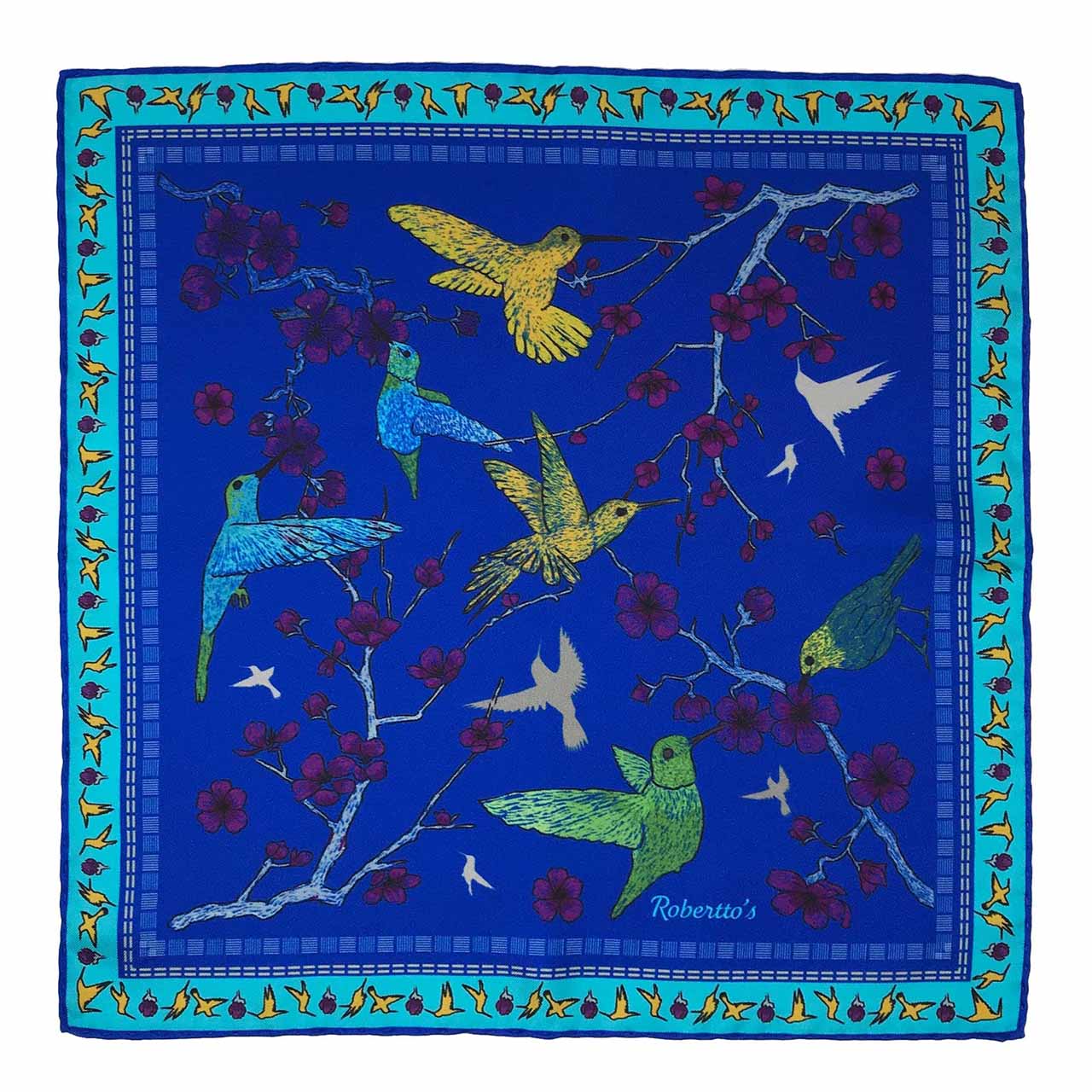 Amazilia Blue Pocket Square
