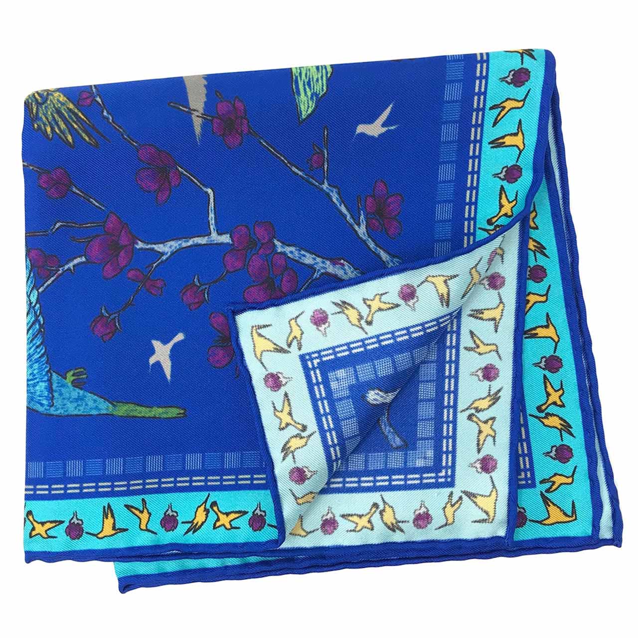 Amazilia Blue Pocket Square