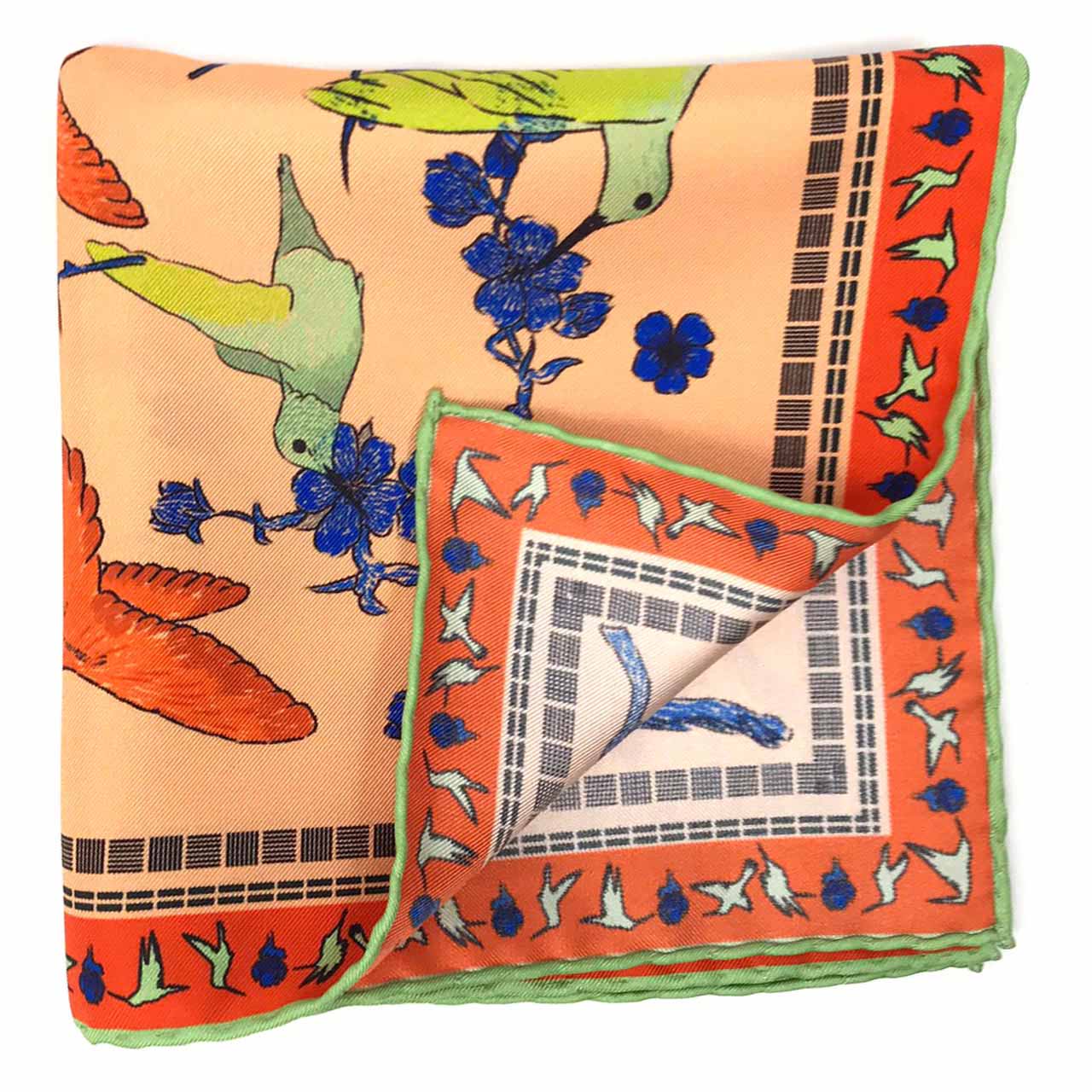 Amazilia Salmon Pocket Square