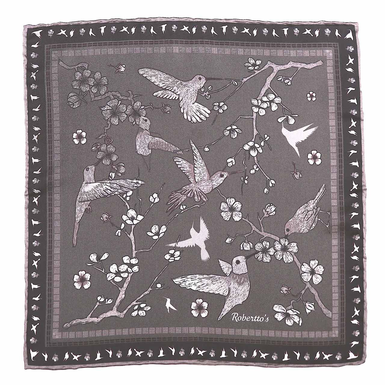 Amazilia Charcoal Grey Pocket Square