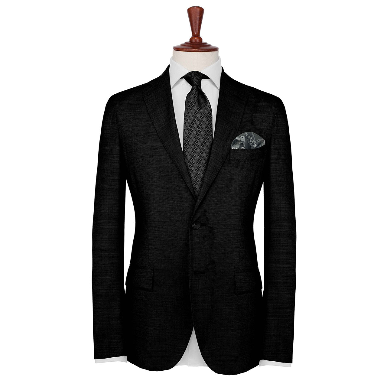 Amazilia Charcoal Grey Pocket Square