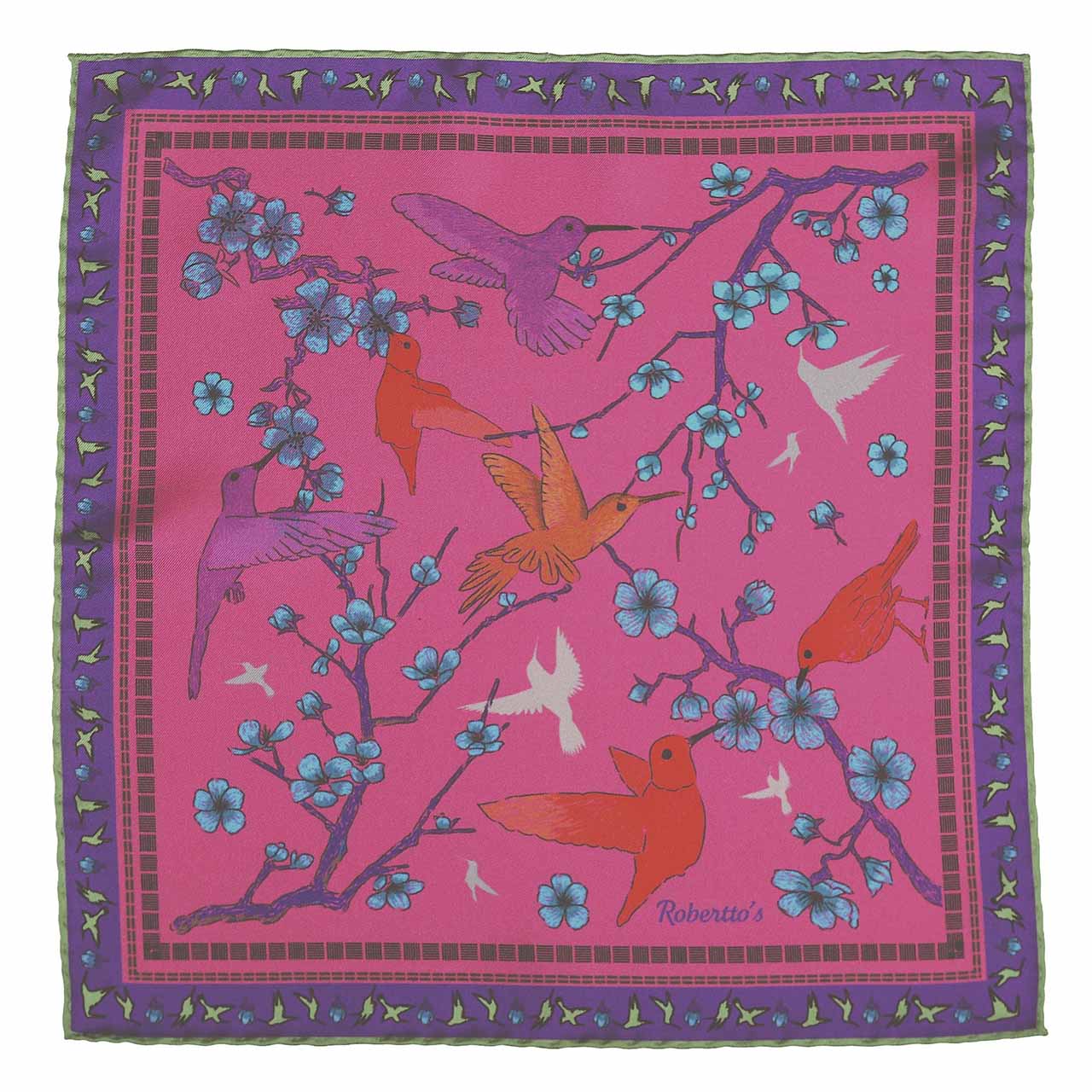 Amazilia Pink Pocket Square