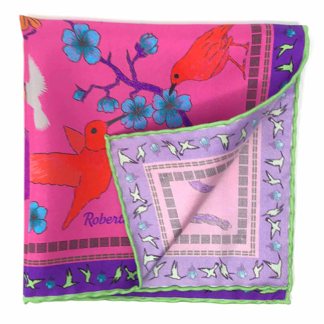 Amazilia Pink Pocket Square
