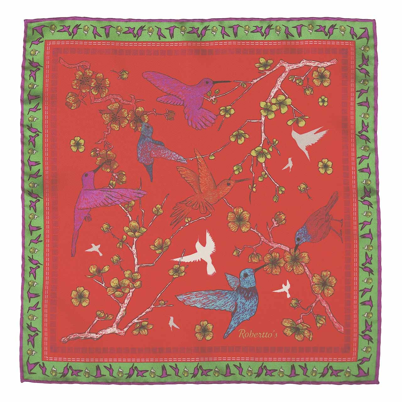 Amazilia Cherry Red Pocket Square