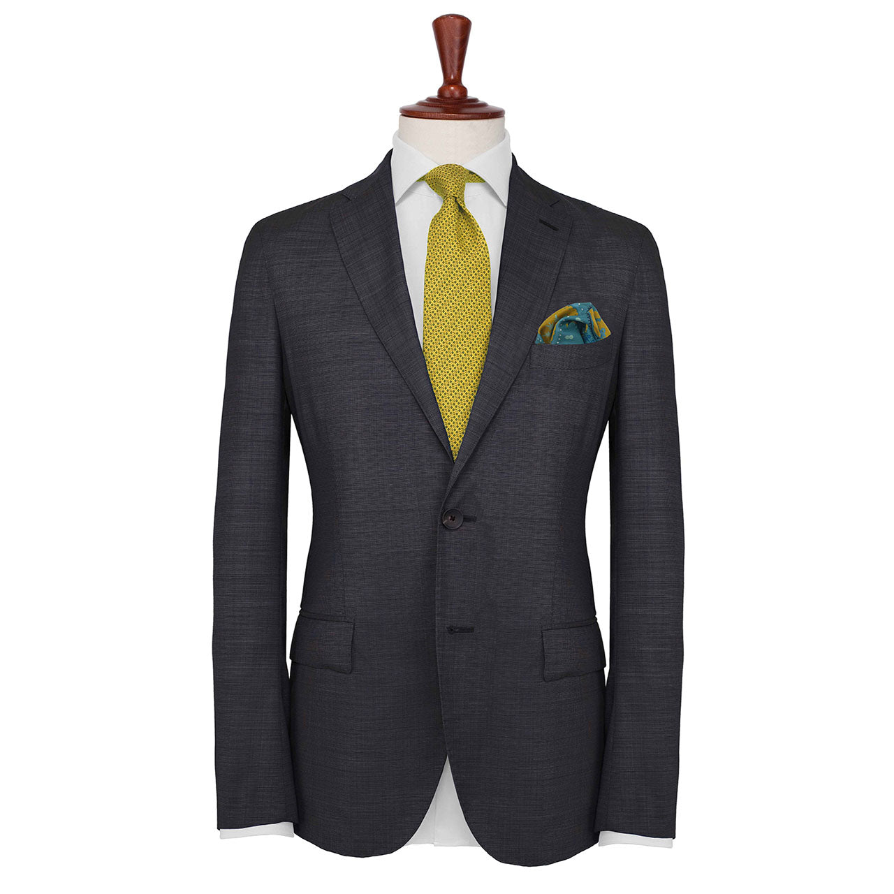 Turkish Pastoral Teal Pocket Square