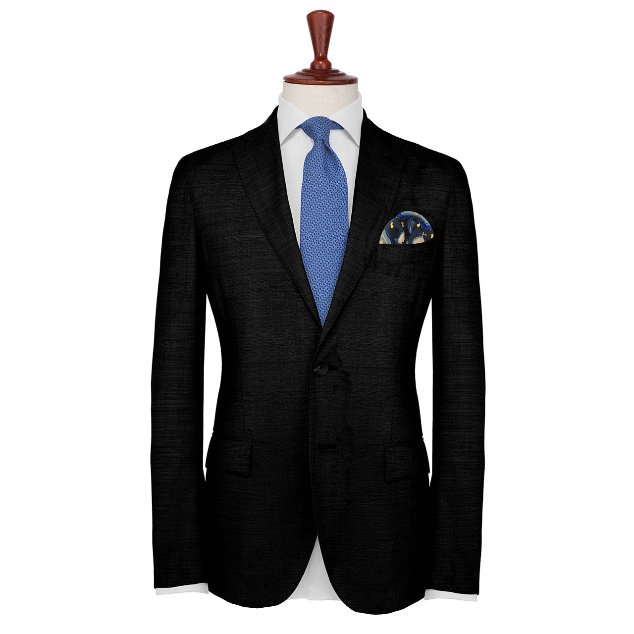 Turkish Pastoral Black Pocket Square